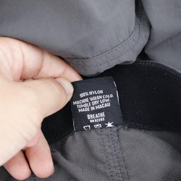 prana pants men's medium 34x32 Ecliptic Gray Pockets Belted Elastic Waist nylon - Picture 8 of 14